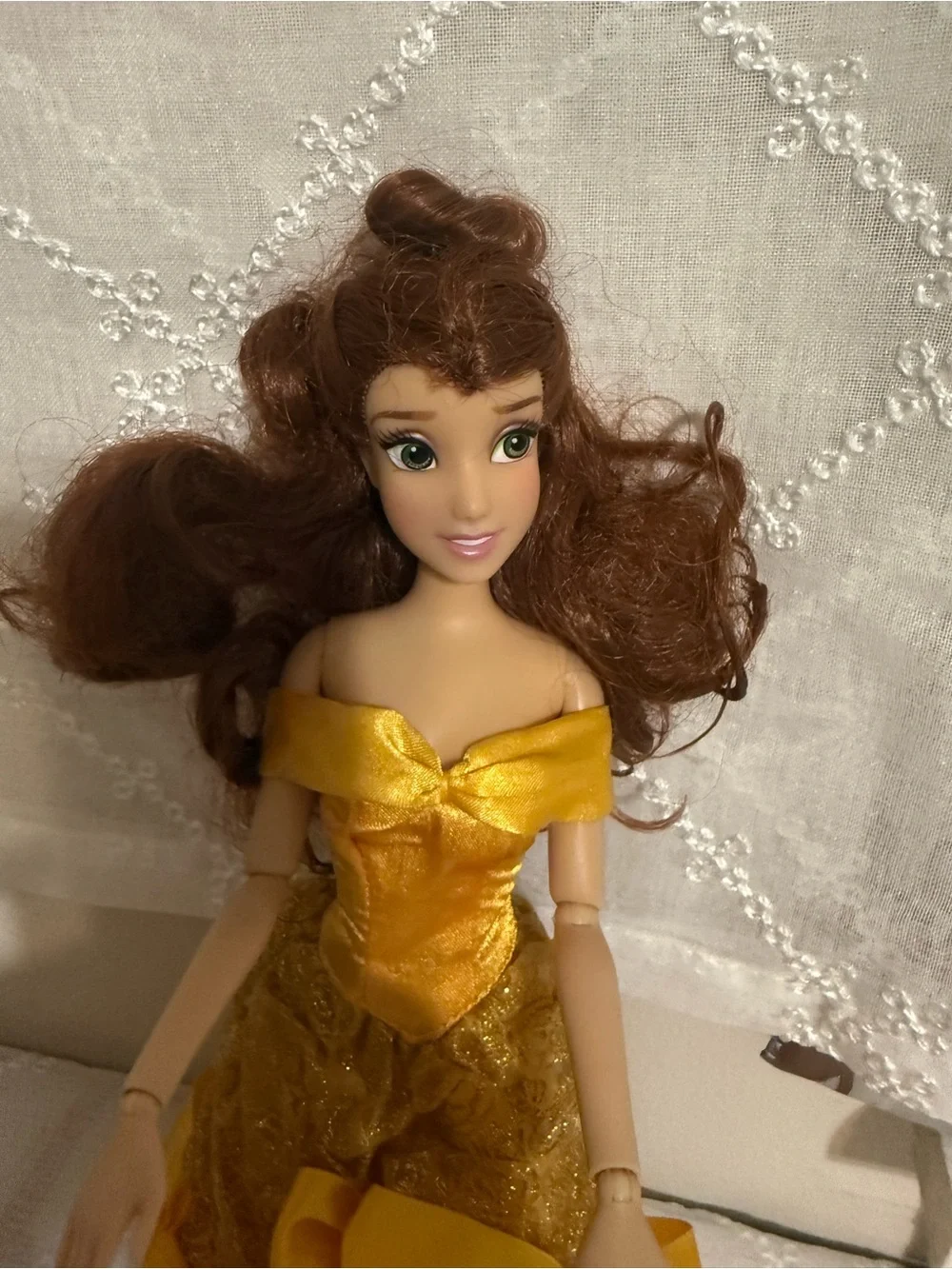 Disney Yellow Gold Belle Doll Party Dress